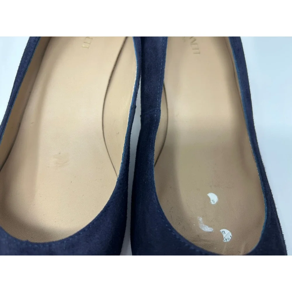 LK Bennett London Navy Suede Kitten Heels Pointed Toe Pumps Womens 41 EUR 10 US